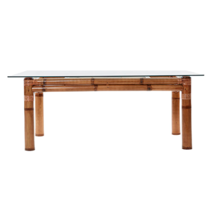 Mesa Comedor bambú "Kona" cristal 6 mm.