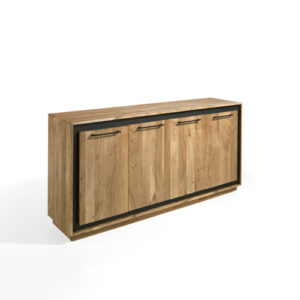 Aparador madera acacia & chapa piedra negra "Haify Nac"