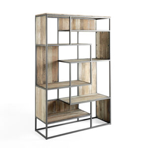 Estantería madera teca reciclada & forja "Tuareg" Alta