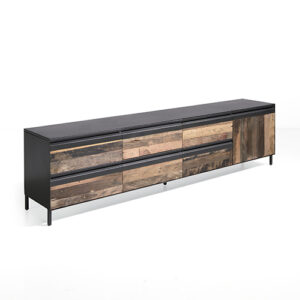 Mueble TV madera teca reciclada & forja "Pure" Cajones